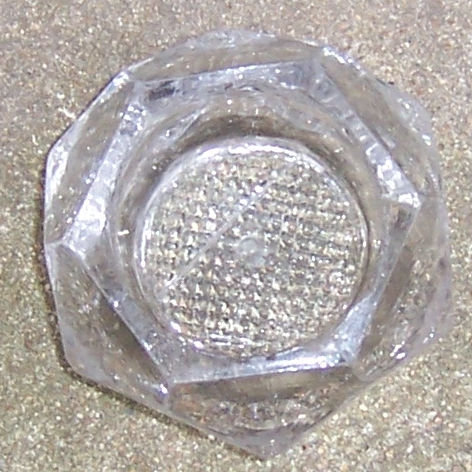 Vintage Hexagon Sided Open Master Salt in Clear Glass