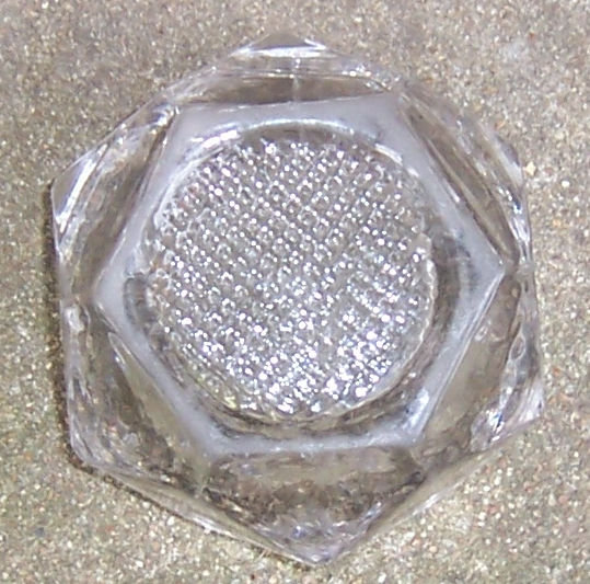Vintage Hexagon Sided Open Master Salt in Clear Glass