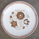 Vintage Brown Floral USA Pottery Small Plate