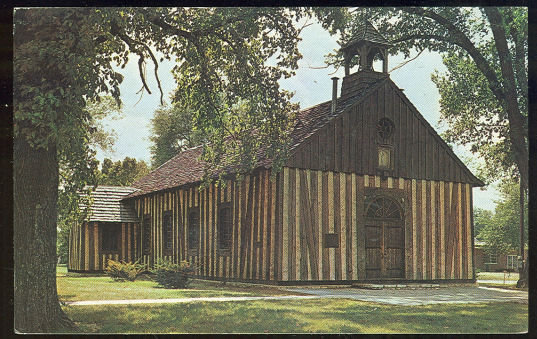 Postcard of Old Holy Family Church Cahakia, Illinois