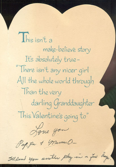 Vintage Darling Granddaughter Valentine Card with Fuzzy Book