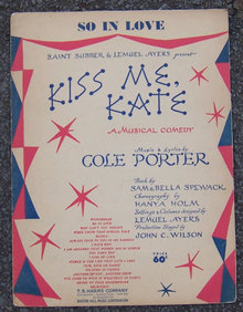 So in Love by Cole Porter Kiss Me Kate 1948 Sheet Music