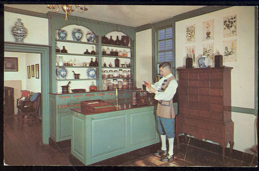 Postcard of Pasteur-Galt Apothecary Shop, Williamsburg