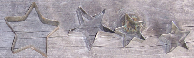 Vintage Set of Four Star Tin Cookie Cutters