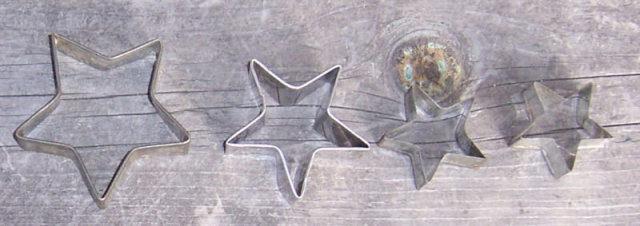 Vintage Set of Four Star Tin Cookie Cutters