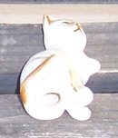Vintage Pottery Seated Cat White with Brown Highlights