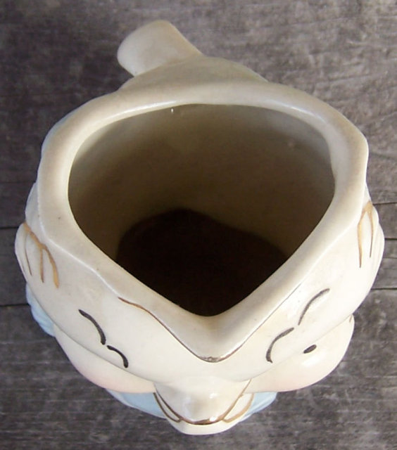 Vintage American Bisque Chick Pitcher with 22kt Gold