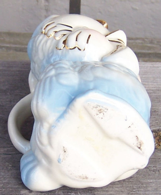 Vintage American Bisque Chick Pitcher with 22kt Gold