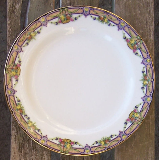 Limoges China Elite Salad Plate with Fruit Basket