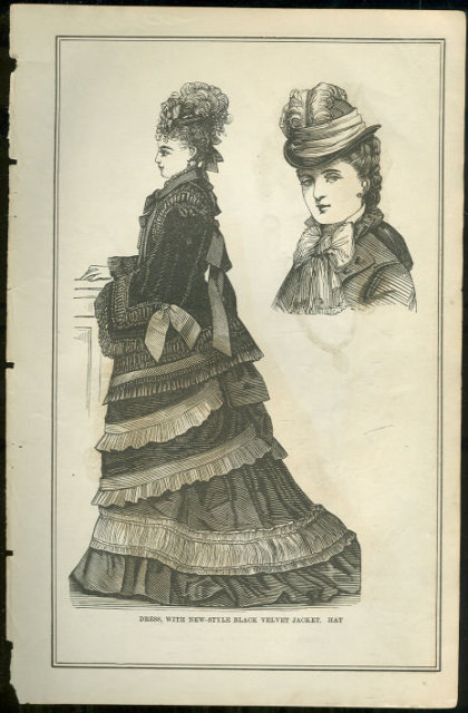 Dress with Velvet Jacket from 1876 Peterson's Magazine
