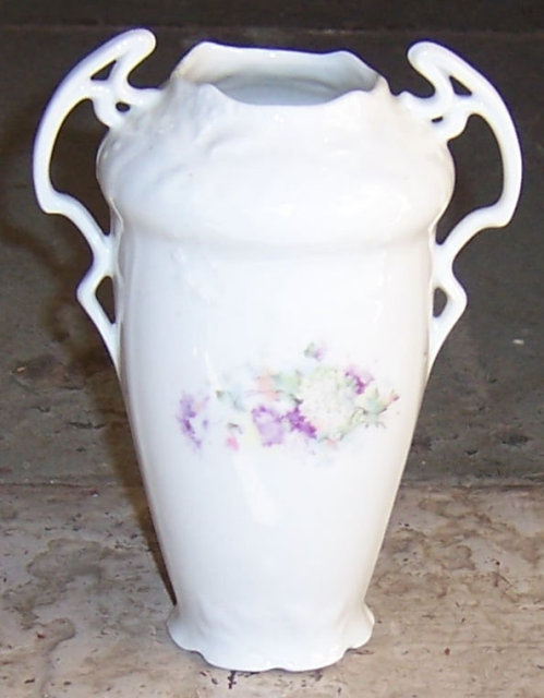 Victorian Small Flower Vase With Lady Standing on Fish