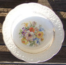Knowles Soup Bowl with Floral Bouquet and Gold Trim
