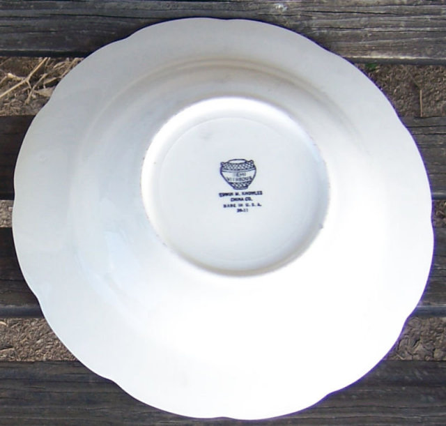Knowles Soup Bowl with Floral Bouquet and Gold Trim