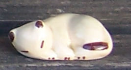 Small Vintage Pottery Sleeping Brown Cat
