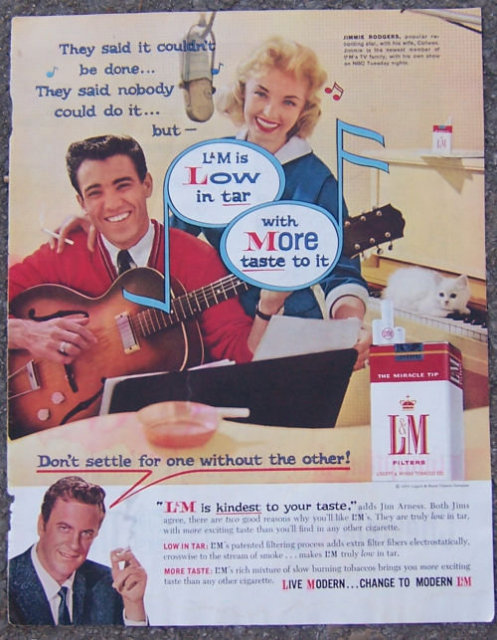 1959 Saturday Evening Post Jimmie Rodgers L & M Ad