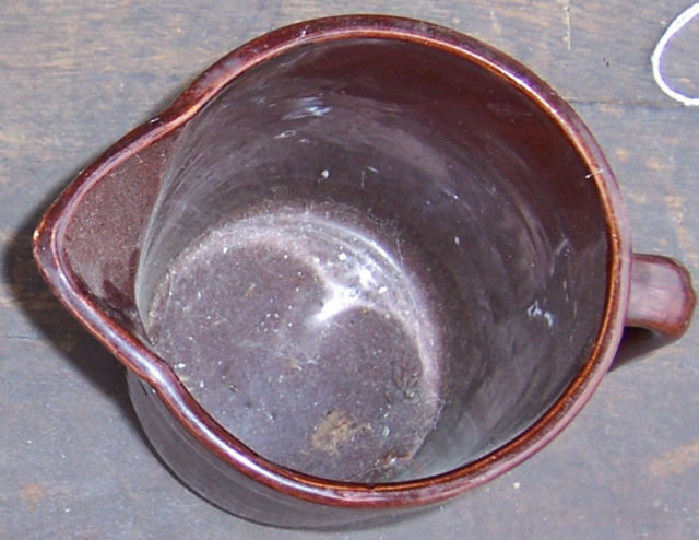 Vintage Brown Glaze Pottery Batter Jug USA