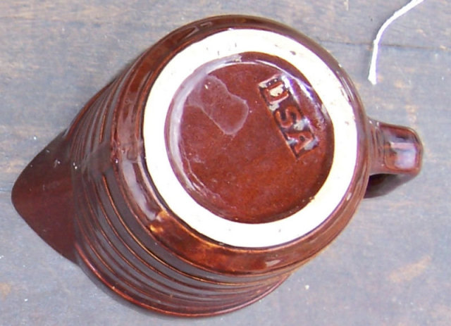 Vintage Brown Glaze Pottery Batter Jug USA