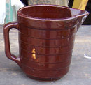 Vintage Brown Glaze Pottery Batter Jug USA