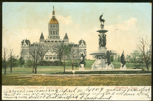 Corning Fountain and State Capitol, Hartford, Connecticut
