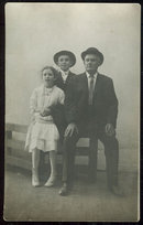 Real Photo Postcard with Father and Two Children