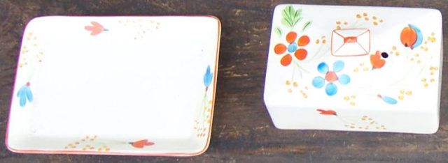 James Kent Fenton Butter Dish With Deco Flowers