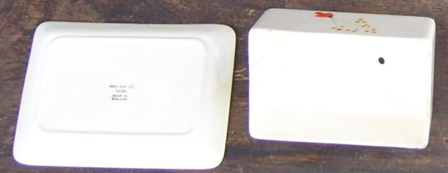 James Kent Fenton Butter Dish With Deco Flowers