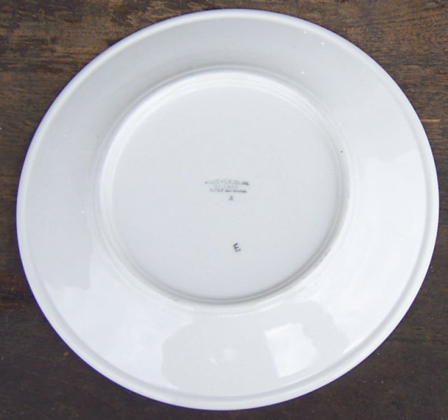 Sterling China White and Red Dinner Plate