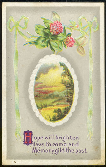 Greetings Postcard Pastoral Scene Hope Will Brighten