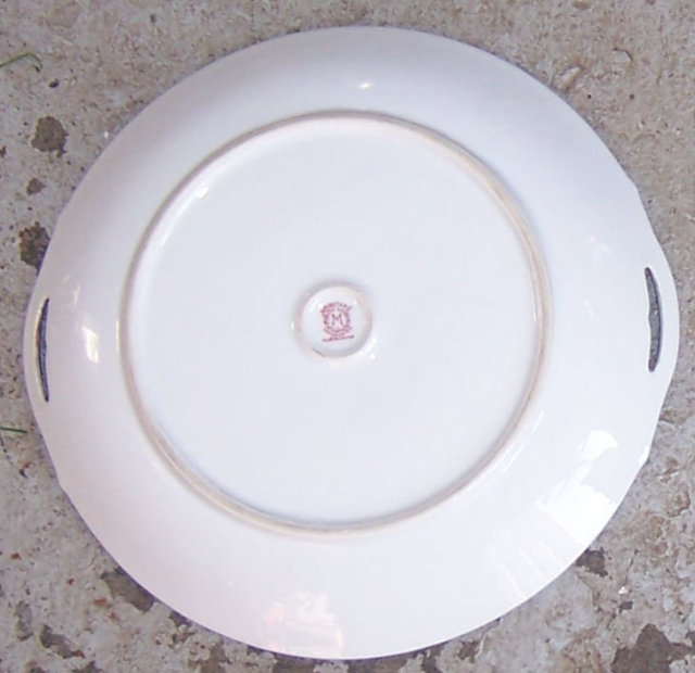Handpainted Noritake Blue Lustre Serving Plate Flowers