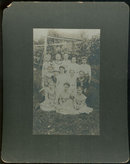 Framed Photograph of Group of Young Girls and Teacher