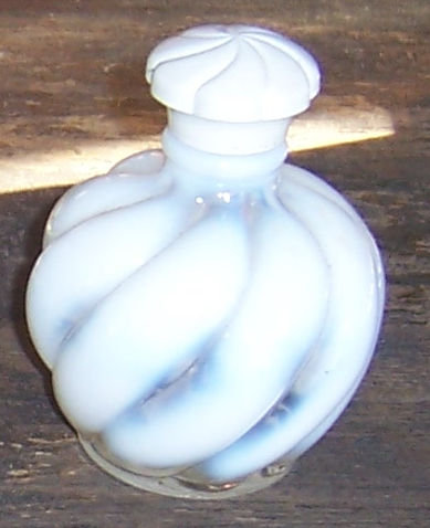 Vintage Wide Swirl DeVilbiss Opalescent Perfume Bottle
