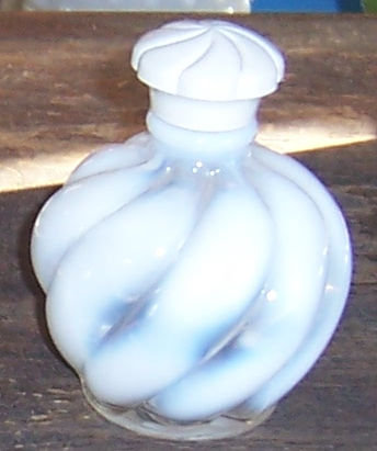 Vintage Wide Swirl DeVilbiss Opalescent Perfume Bottle