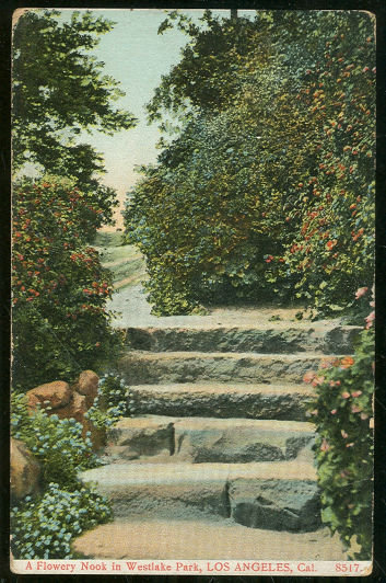 Postcard of Flowery Nook Westlake Park Los Angeles CA