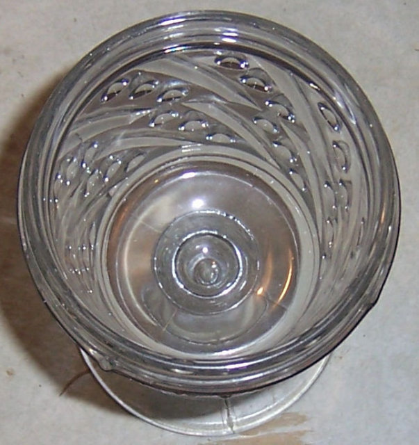 EAPG Clear Barred Hobnail Stemmed Goblet