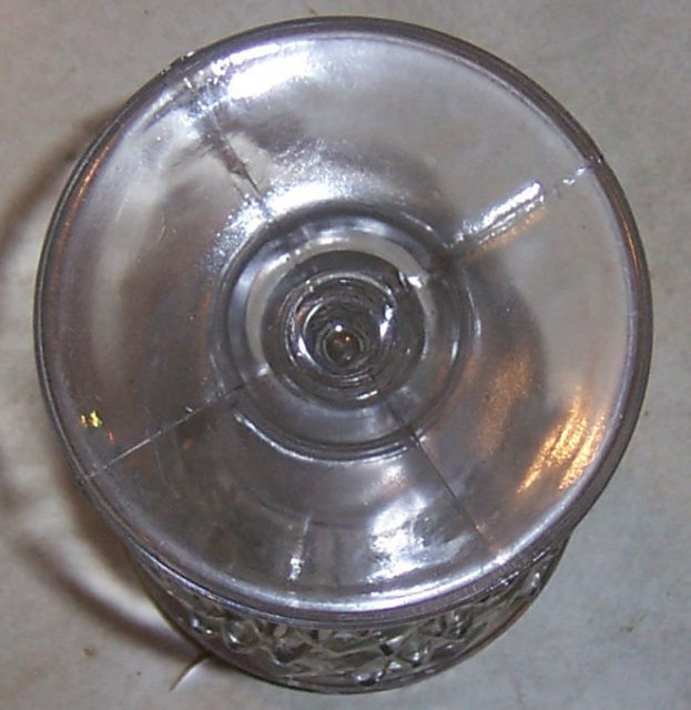 EAPG Clear Barred Hobnail Stemmed Goblet