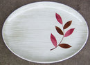 Vintage Stetson Pottery Serving Platter Red Leaf Design