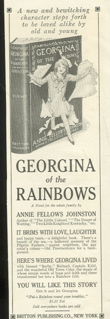 1916 Advertisment for Georgina of the Rainbows Book by Annie Fellows Johnston