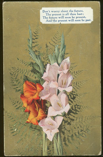Postcard of Flower Bouquet Don't Worry About the Future