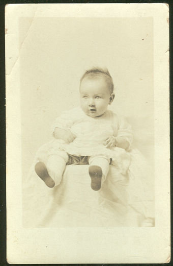 Real Photo Postcard of Nellie Juanita Black 3 months