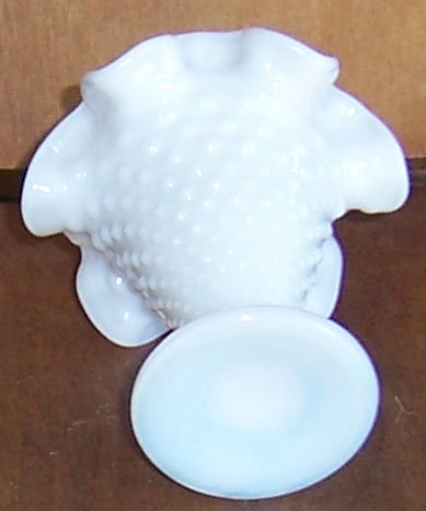 Vintage Milk Glass Hobnail Small Cone Glass Vase