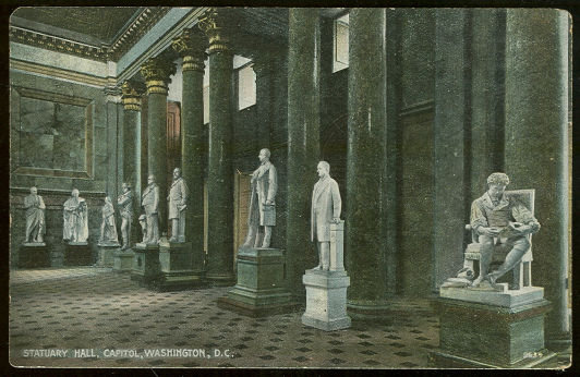 Postcard of Statuary Hall, Capitol, Washington DC
