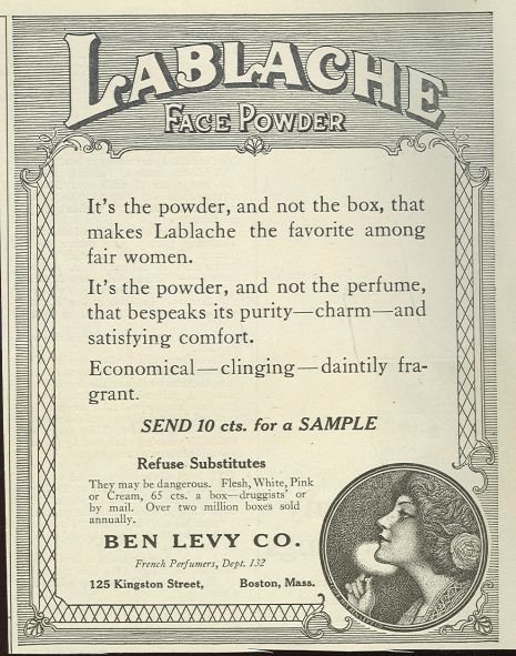LaBlache Face Powder 1921 Magazine Advertisement