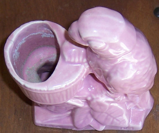 Vintage Nelson McCoy Pottery Pink Parrot Planter