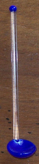 Vintage Cobalt Blue and Clear Glass Drink Stirrer