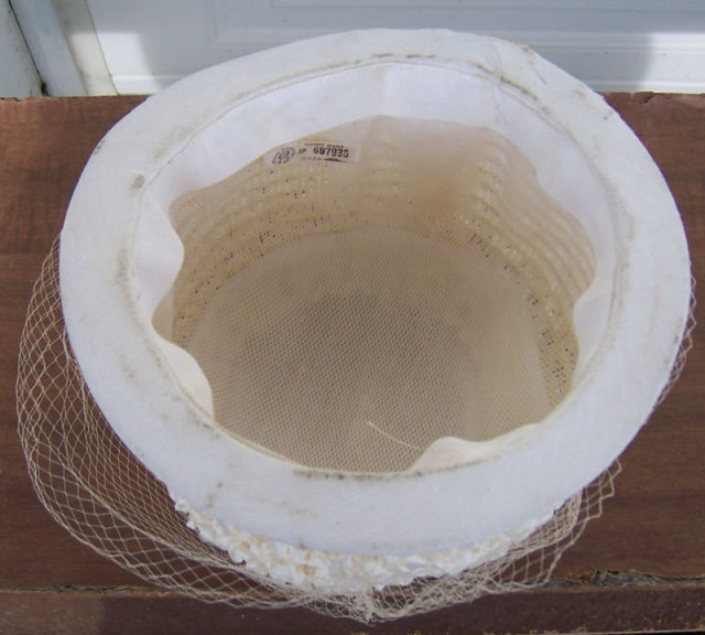 Vintage White Hat with White Bow and White Netting