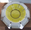 Deco Yellow and Silver Large Divided Serving Bowl