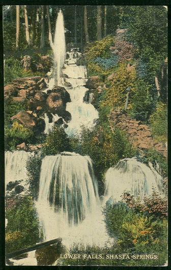 Postcard of Lower Falls, Shasta Falls, Oregon