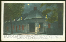 Postcard Old Senate House by Night Kingston, NY 1935