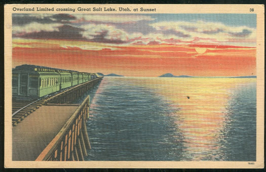 Postcard of Overland Limited Crossing Great Salt, Utah