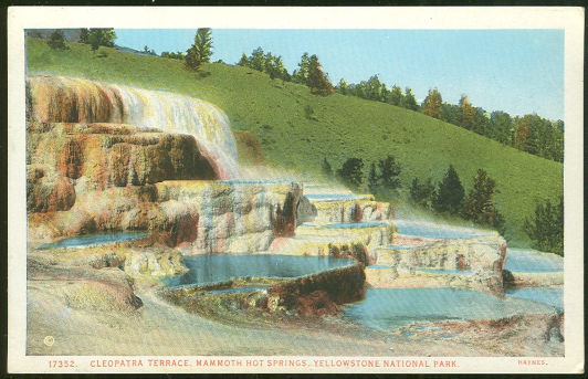 Postcard of Cleopatra Terrace Yellowstone National Park